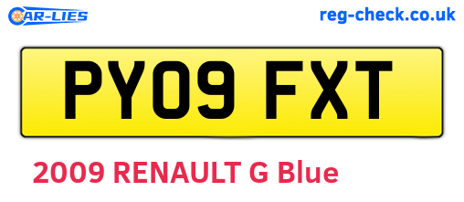 PY09FXT are the vehicle registration plates.