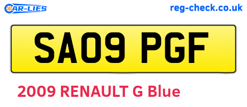 SA09PGF are the vehicle registration plates.