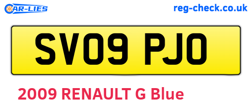 SV09PJO are the vehicle registration plates.