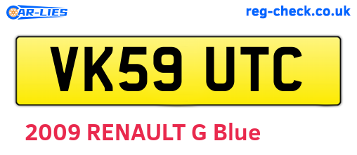 VK59UTC are the vehicle registration plates.