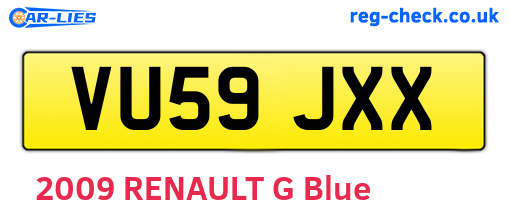 VU59JXX are the vehicle registration plates.
