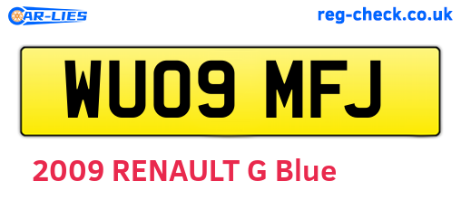 WU09MFJ are the vehicle registration plates.