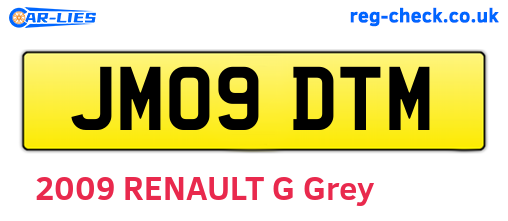 JM09DTM are the vehicle registration plates.