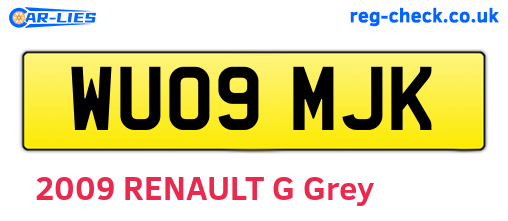 WU09MJK are the vehicle registration plates.