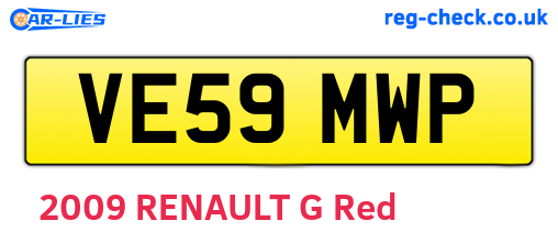 VE59MWP are the vehicle registration plates.