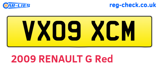 VX09XCM are the vehicle registration plates.