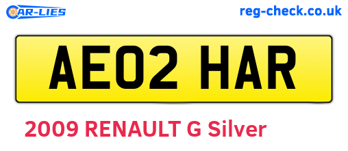 AE02HAR are the vehicle registration plates.