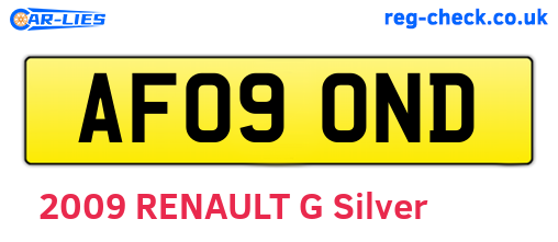 AF09OND are the vehicle registration plates.