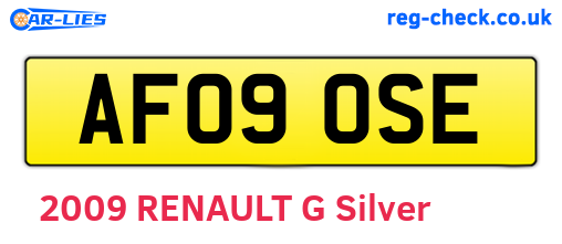 AF09OSE are the vehicle registration plates.