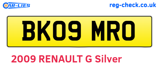 BK09MRO are the vehicle registration plates.