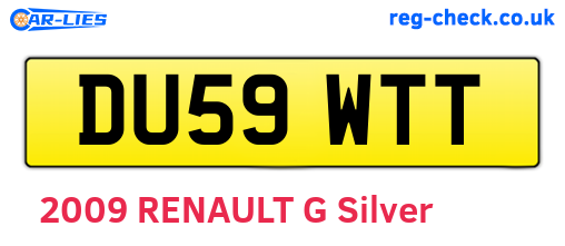 DU59WTT are the vehicle registration plates.
