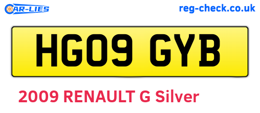 HG09GYB are the vehicle registration plates.