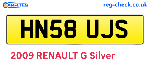 HN58UJS are the vehicle registration plates.