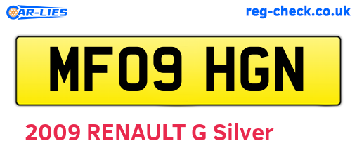 MF09HGN are the vehicle registration plates.