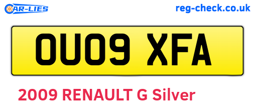 OU09XFA are the vehicle registration plates.