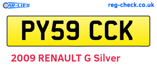 PY59CCK are the vehicle registration plates.