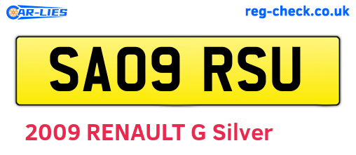 SA09RSU are the vehicle registration plates.