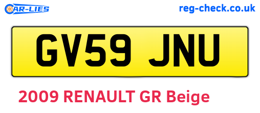 GV59JNU are the vehicle registration plates.