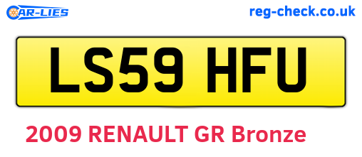 LS59HFU are the vehicle registration plates.