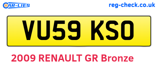 VU59KSO are the vehicle registration plates.