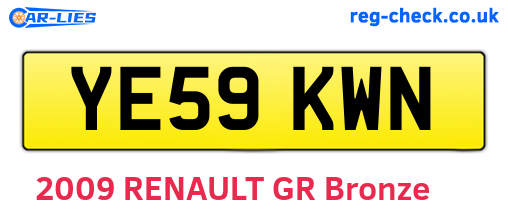 YE59KWN are the vehicle registration plates.