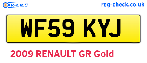 WF59KYJ are the vehicle registration plates.