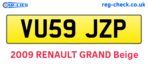 VU59JZP are the vehicle registration plates.