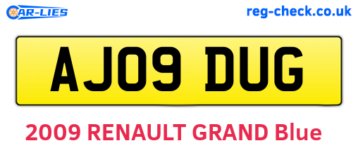 AJ09DUG are the vehicle registration plates.