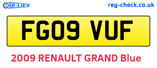 FG09VUF are the vehicle registration plates.