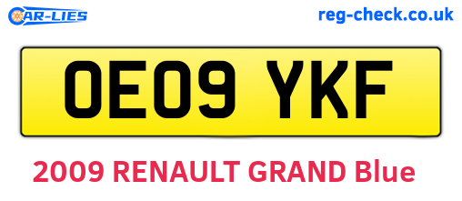 OE09YKF are the vehicle registration plates.