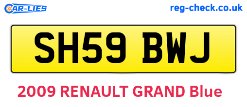 SH59BWJ are the vehicle registration plates.