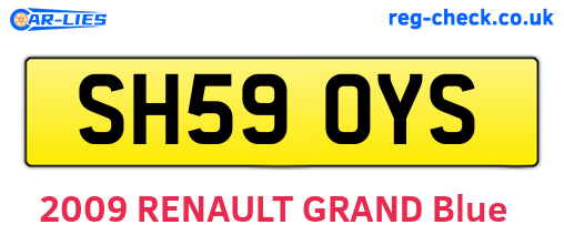 SH59OYS are the vehicle registration plates.