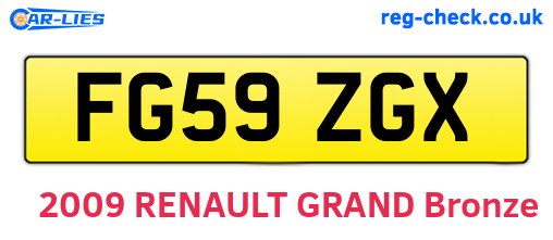 FG59ZGX are the vehicle registration plates.