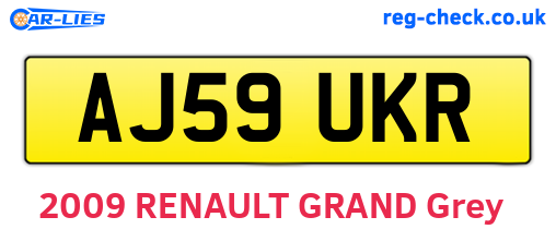 AJ59UKR are the vehicle registration plates.