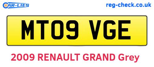 MT09VGE are the vehicle registration plates.