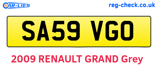 SA59VGO are the vehicle registration plates.