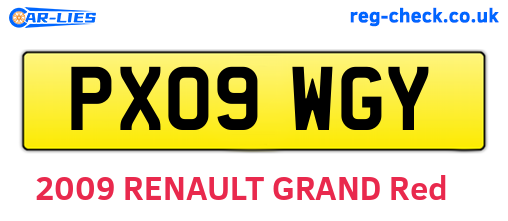 PX09WGY are the vehicle registration plates.