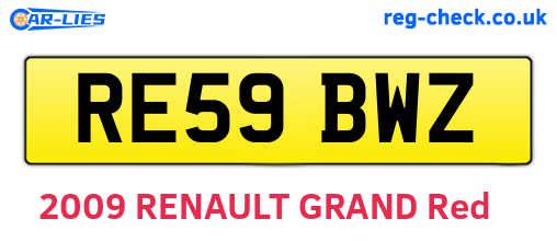 RE59BWZ are the vehicle registration plates.