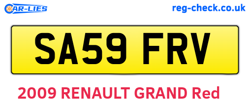 SA59FRV are the vehicle registration plates.