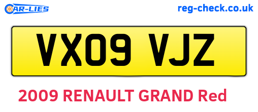VX09VJZ are the vehicle registration plates.