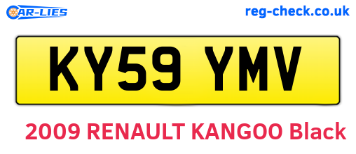 KY59YMV are the vehicle registration plates.