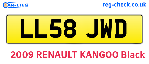 LL58JWD are the vehicle registration plates.
