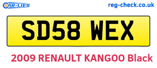 SD58WEX are the vehicle registration plates.