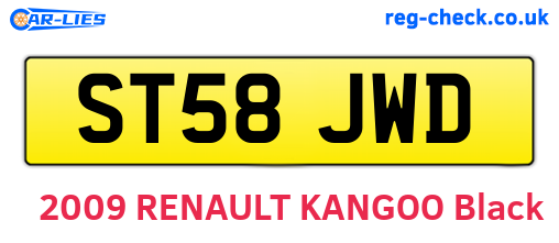 ST58JWD are the vehicle registration plates.