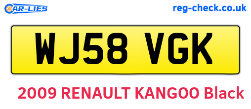WJ58VGK are the vehicle registration plates.