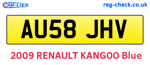 AU58JHV are the vehicle registration plates.