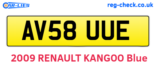AV58UUE are the vehicle registration plates.
