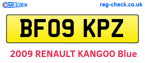 BF09KPZ are the vehicle registration plates.
