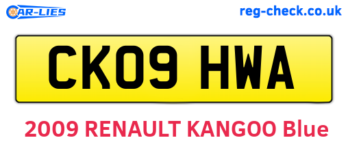 CK09HWA are the vehicle registration plates.