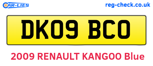 DK09BCO are the vehicle registration plates.